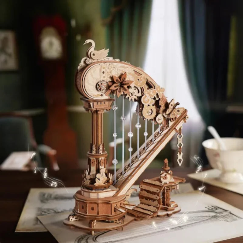 Maqueta de madera 3D Arpa Mágica Caja de música ROKR AMK71