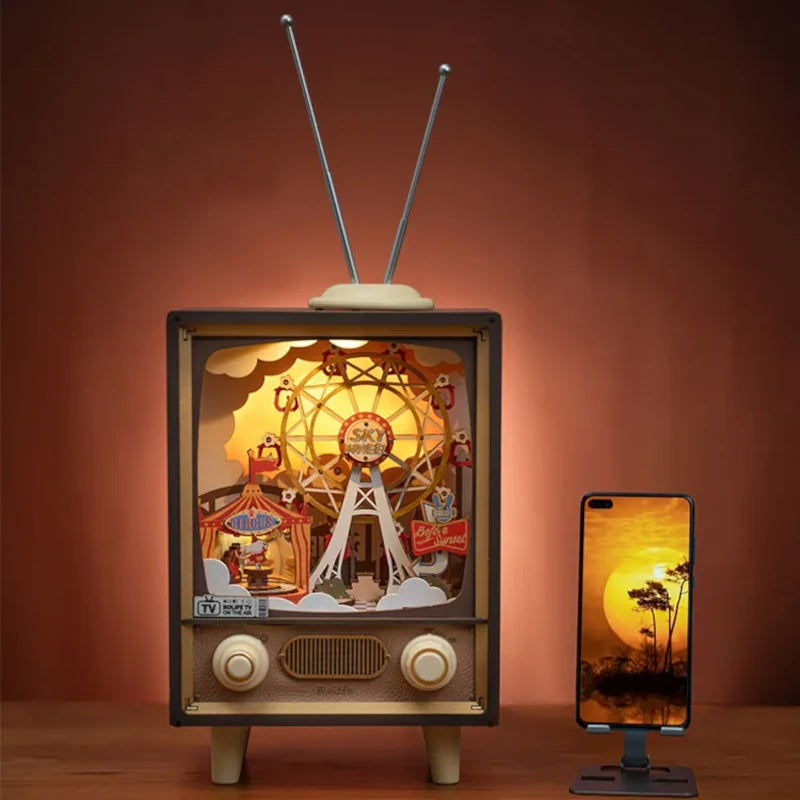 Maqueta de madera 3D Atardecer en el Carnabal Caja de música AMT01