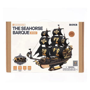 Maqueta de madera 3D a escala Barco Pirata ROKR MCB02