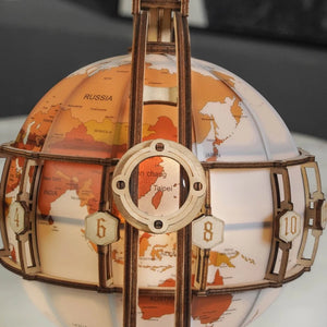 Maqueta de madera 3D Globo Terráqueo Luminoso ROKR ST003D