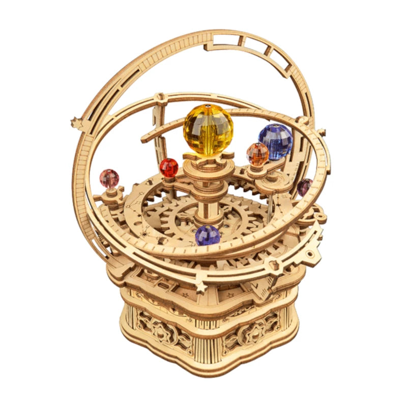 Maqueta de madera 3D Planetario Caja de música AMK51