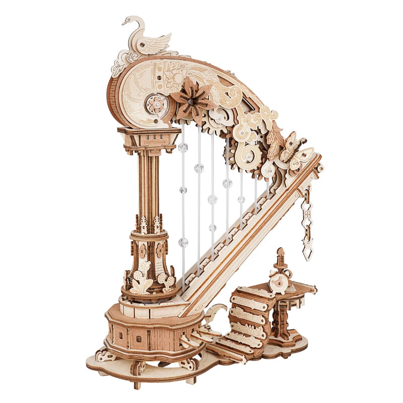 Maqueta de madera 3D Arpa Mágica Caja de música ROKR AMK71