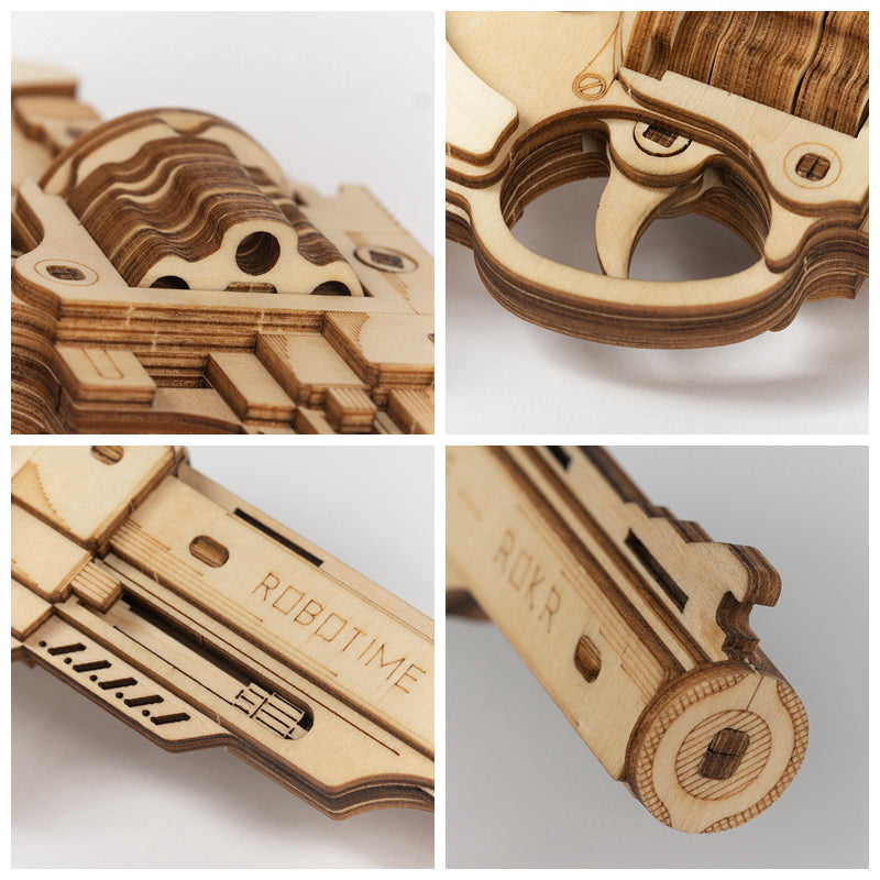 Rompecabezas de madera 3D revólver Corsac M60 ROKR LQ401