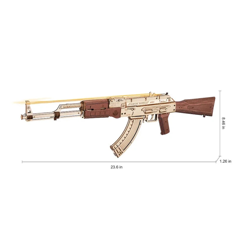 Rompecabezas de madera 3D del rifle de asalto ROKR AK-47 LQ901