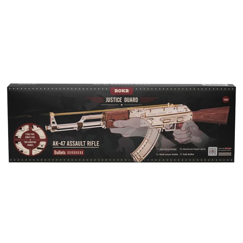 Rompecabezas de madera 3D del rifle de asalto ROKR AK-47 LQ901