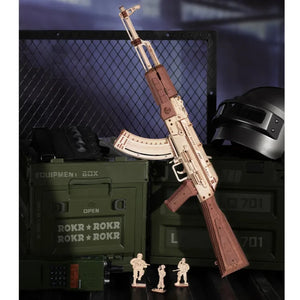 Rompecabezas de madera 3D del rifle de asalto ROKR AK-47 LQ901