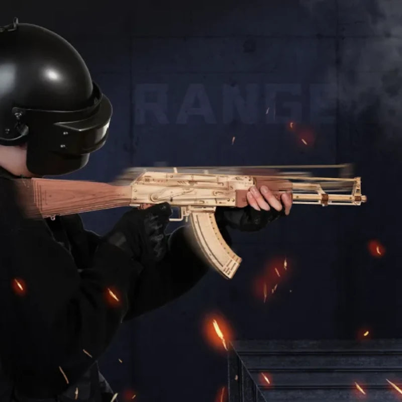 Rompecabezas de madera 3D del rifle de asalto ROKR AK-47 LQ901