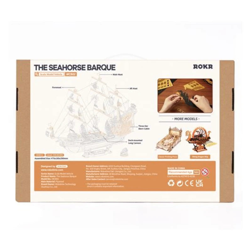 Maqueta de madera 3D a escala Barco Pirata ROKR MCB02