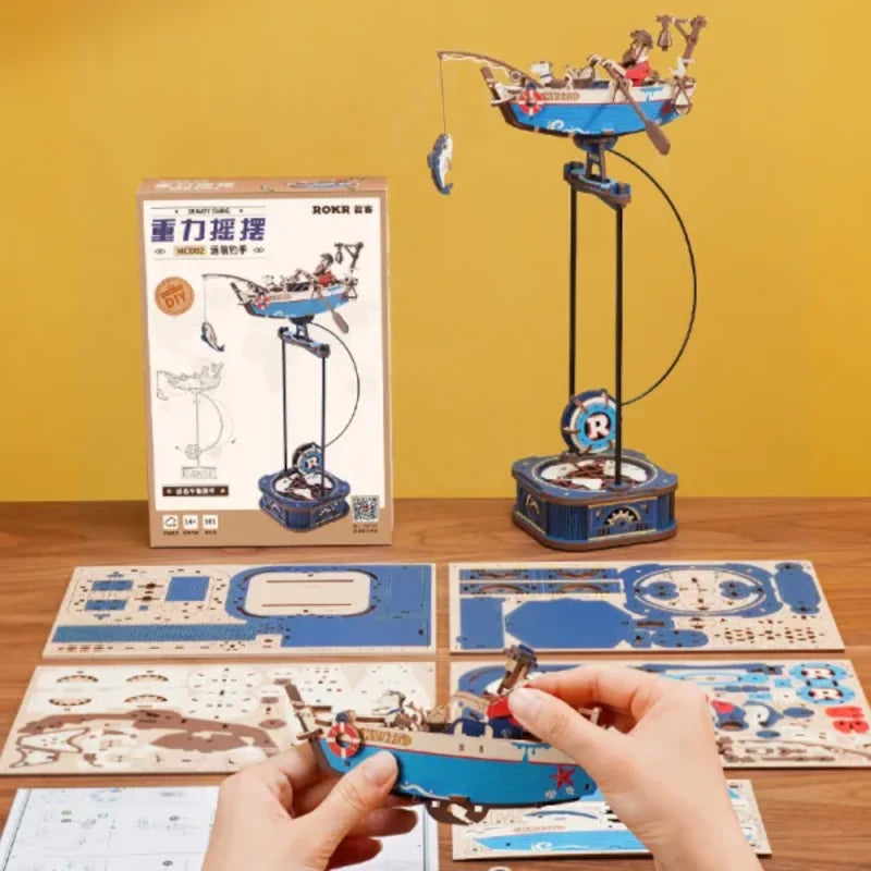Maqueta de madera 3D Juguete de Equilibrio con Péndulo Ocean Fisher ROKR MCD02