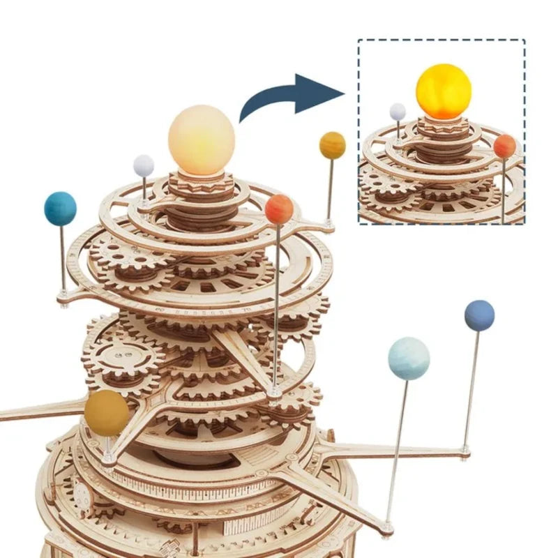 Maqueta de madera 3D Planetario Mecánico ROKR ST001