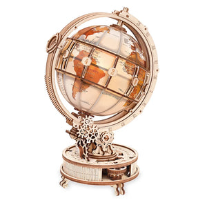 Maqueta de madera 3D Globo Terráqueo Luminoso ROKR ST003D
