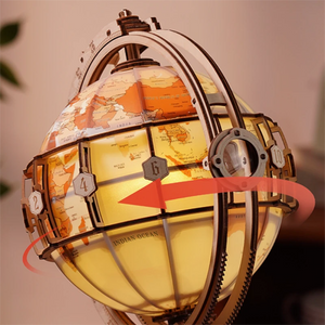 Maqueta de madera 3D Globo Terráqueo Luminoso ROKR ST003D
