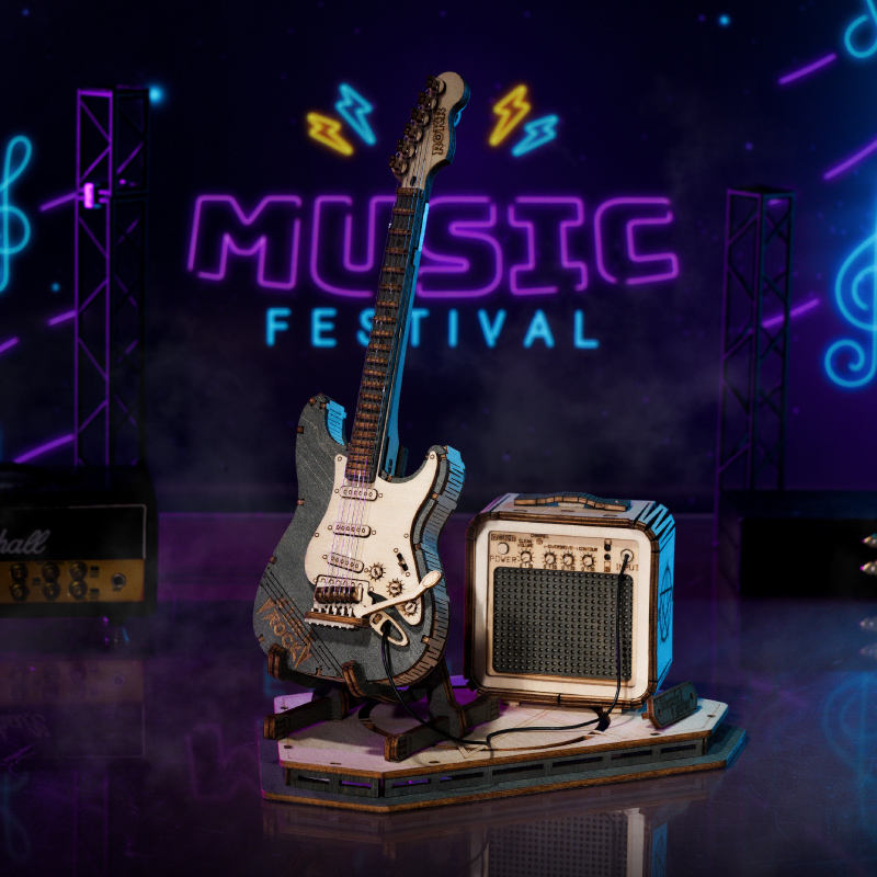 Maqueta de madera 3D Guitarra Eléctrica ROKR TG605K