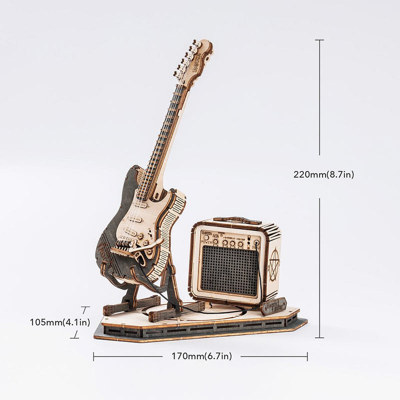 Maqueta de madera 3D Guitarra Eléctrica ROKR TG605K