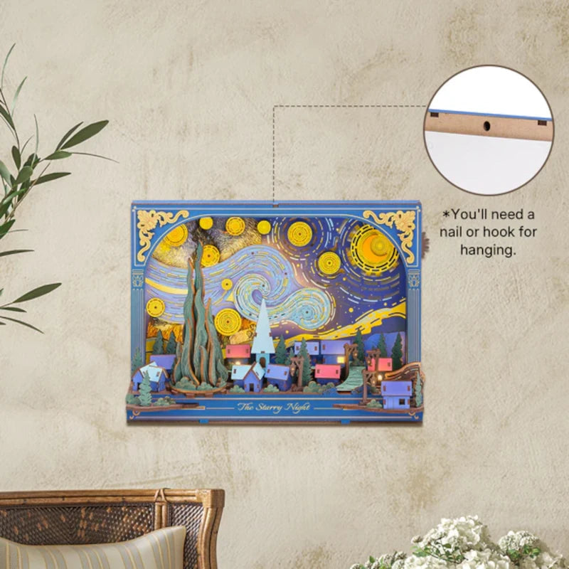 Rompecabezas de madera 3D La noche estrellada para pared Rowood TH003